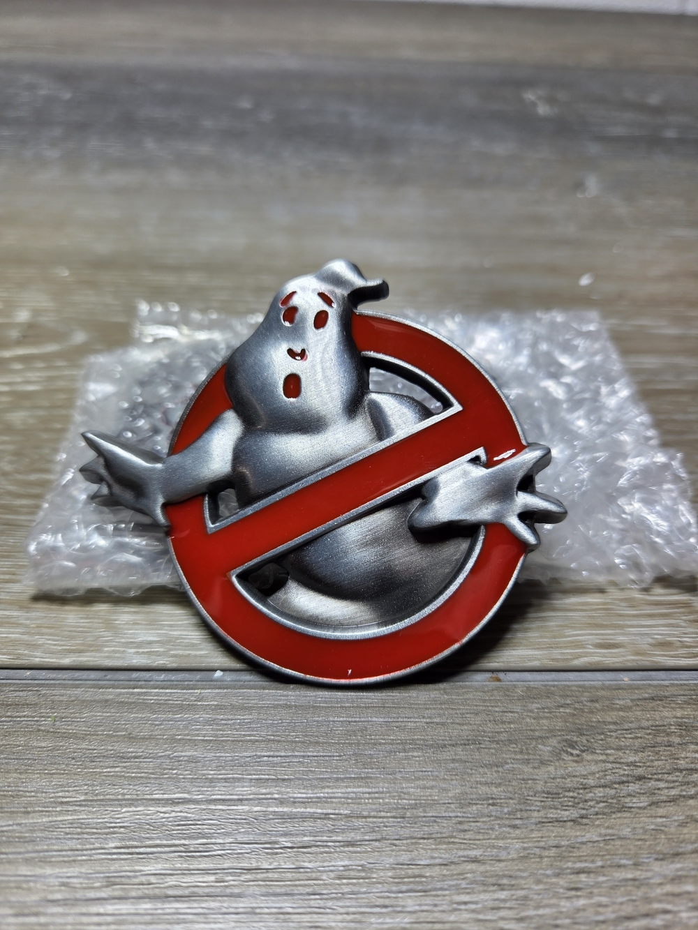 Ghostbusters No Ghost Logo Metal Belt Buckle Red Silver